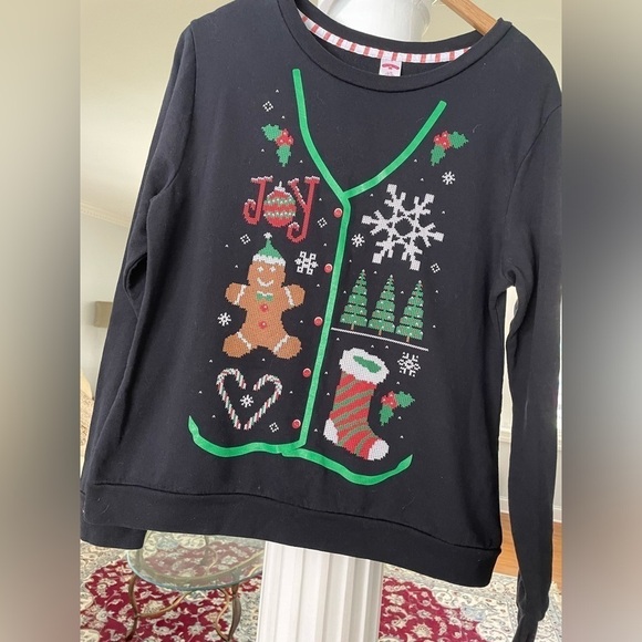 Holiday Time Tops - Holiday Time Gingerbread man Christmas long sleeve size large (12-14) sweatshirt